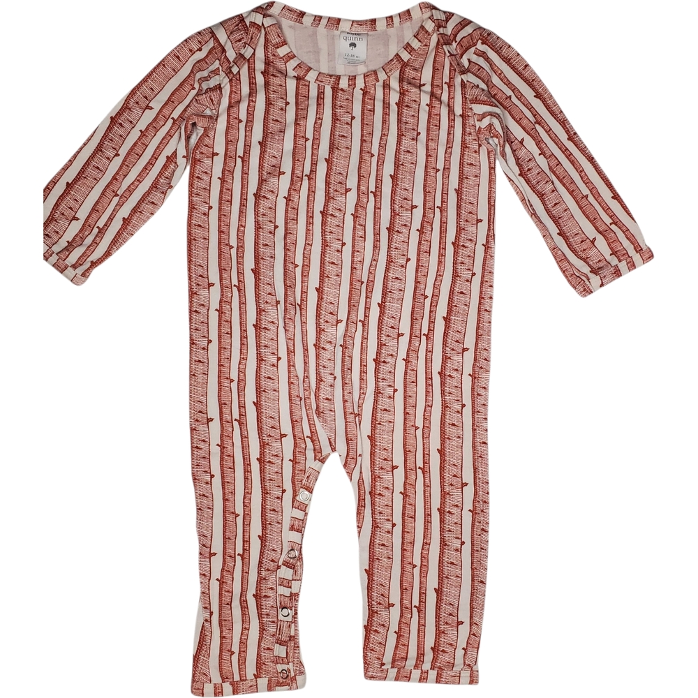 Kate Quinn Bamboo Jumpsuit Long-sleeve Red|White Birch Baby 12-18 Months